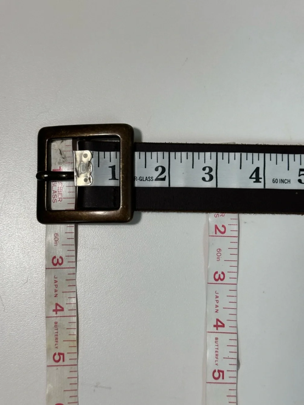 Classic women’s Brown Leather Belt with Antique Brass Buckle Sz Small USA